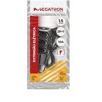 Extensao Com Plugue 2p T Pp Plano 90º 3x0,75 1,5m Preta - 3