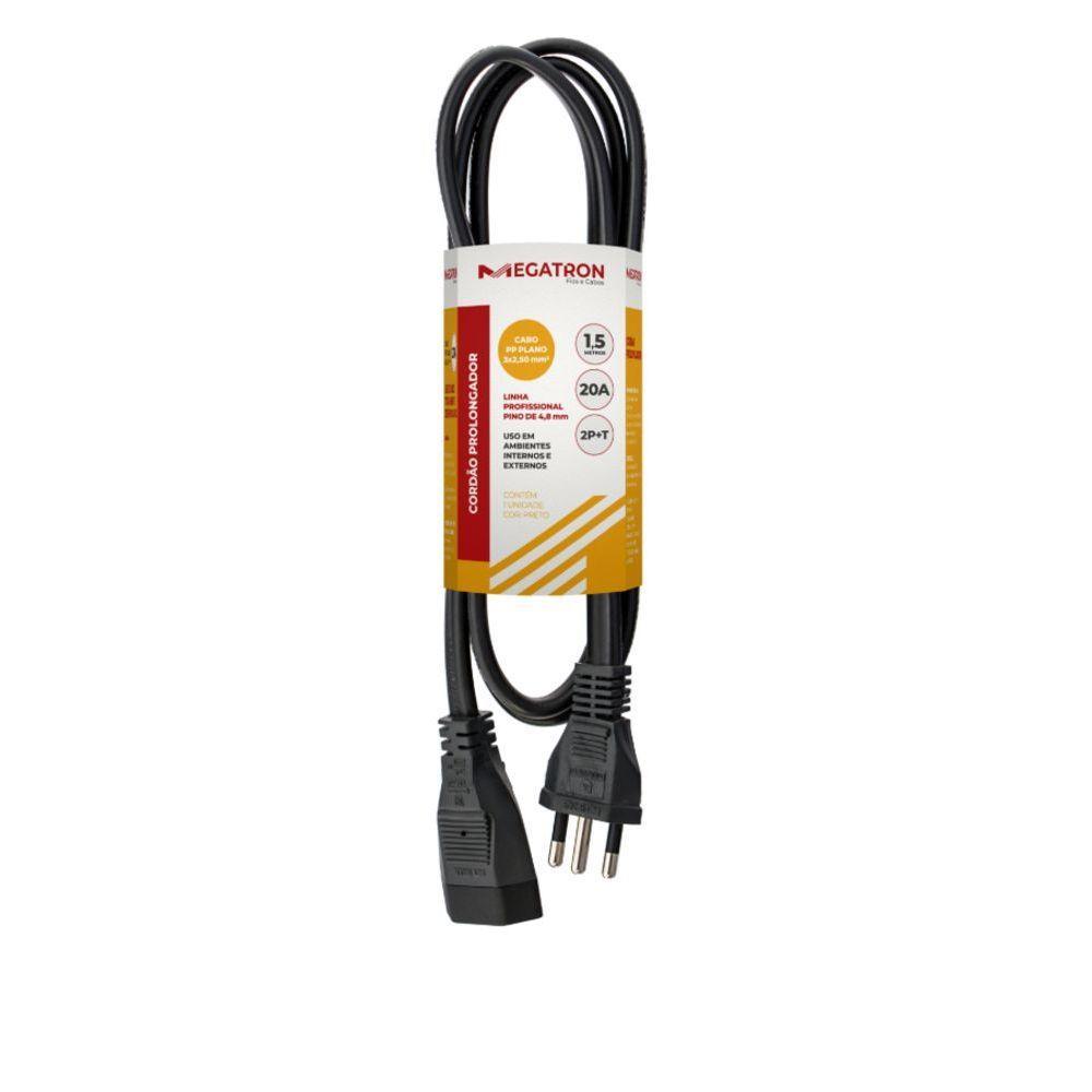 Extensao Cabo Prolongador Pp 3x2,50mm 1,5 Metros Preta 419 - 1