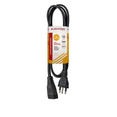 Extensao Cabo Prolongador Pp 3x2,50mm 1,5 Metros Preta 419