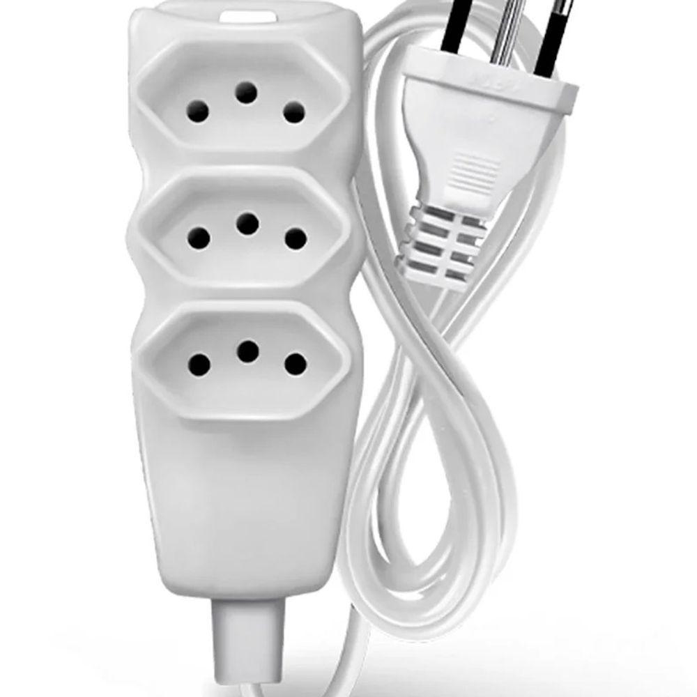 Extensao Cabo 2p T Pp Plano 3x0,75 5m Branca - 2