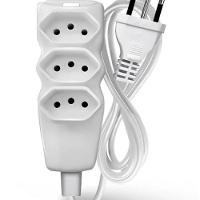 Extensao Cabo 2p T Pp Plano 3x0,75 5m Branca - 2