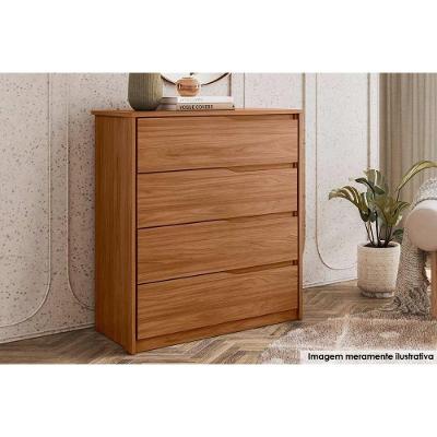 Cômoda Solteiro Atria C- 4 Gavetas Nogueira - Demóbile