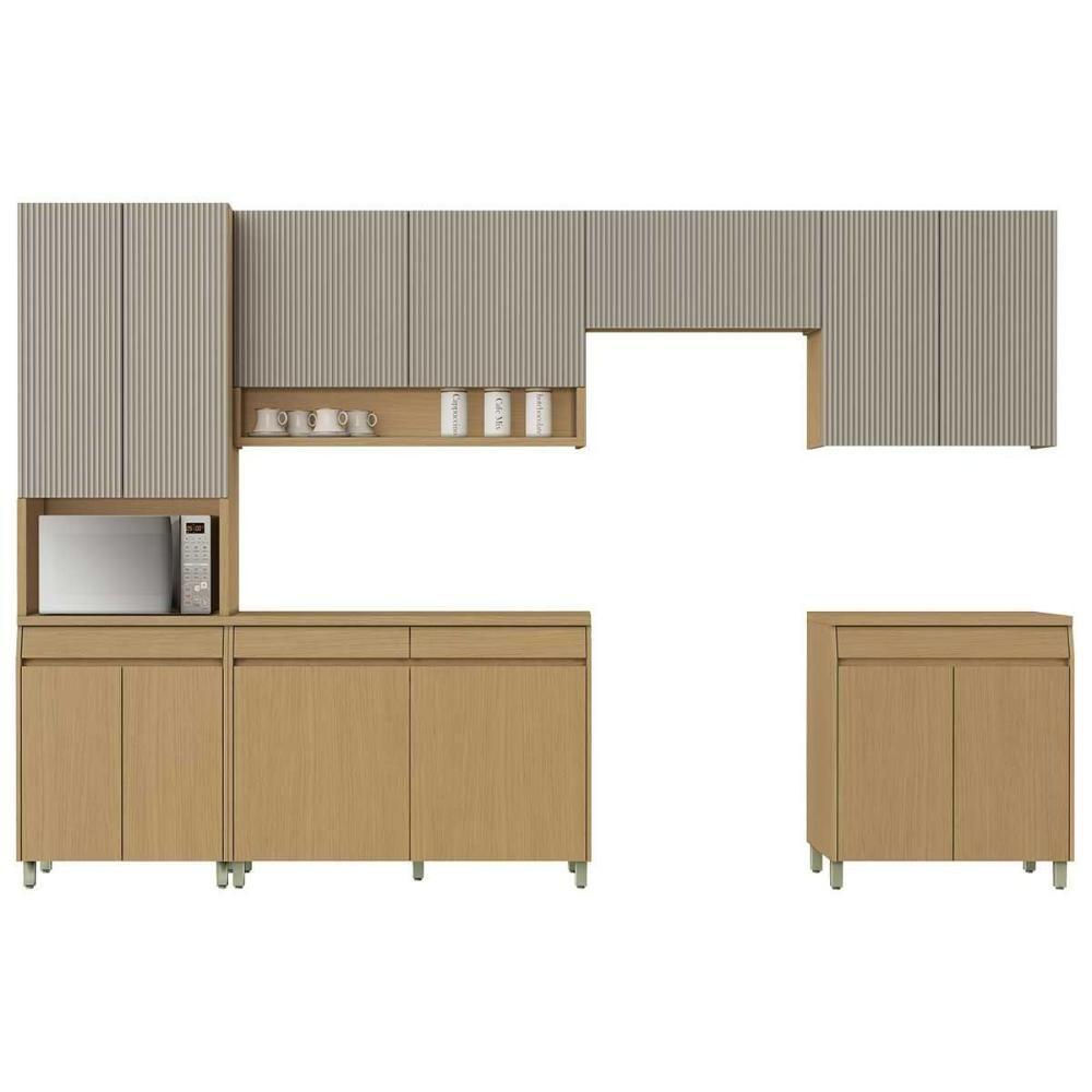 Cozinha Modulada Nesher Simone Mendes Simone Mendes 6 Peças (3aéreos+2balcões+1paneleiro) C6p90 Carvalho-cinza - Nesher - 7