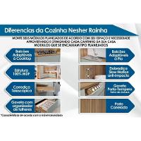Cozinha Modulada Nesher Rainha Gourmet 7 Peças (3aéreos+3balcões+1paneleiro) C6p37 Nature-verde-nesher - 2