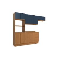 Cozinha Modulada Completa Ciela 5 Peças (2aéreos+1balcão+1torrequente+1complemento) C5p116 Canela - Kappesberg - 5