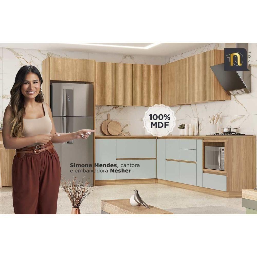 Cozinha Modulada Nesher Rainha 2 Peças (1aéreo+1balcão) C2p44 Branca-nature-nesher - 9