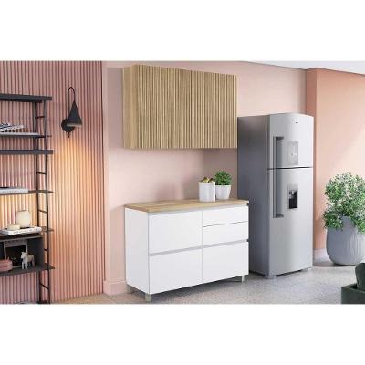 Cozinha Modulada Nesher Rainha 2 Peças (1aéreo+1balcão) C2p44 Branca-nature-nesher