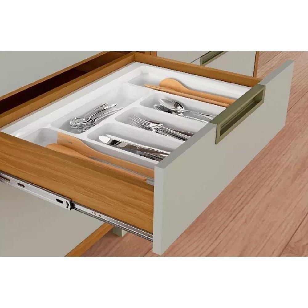 Cozinha Modulada Nesher Imperatriz 3 Peças (1aéreo+1balcão+1paneleiro) C6p43 Freijo-off White-nesher - 9