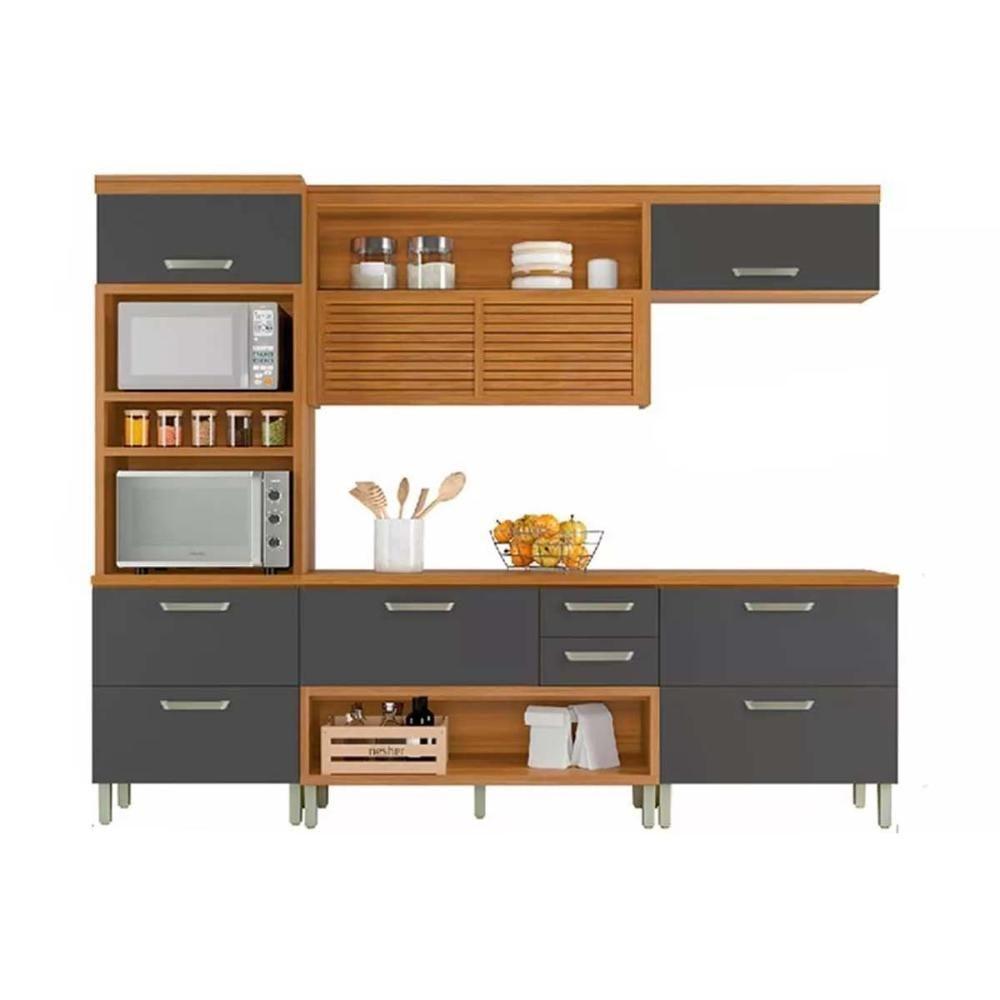 Cozinha Modulada Nesher Princesa 4 Peças (1aéreo+2balcões+1paneleiro) C6p65 Freijo-off White-nesher - 9