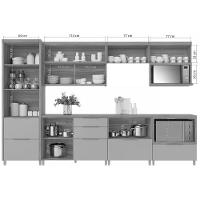 Cozinha Modulada Nesher Marquesa 7 Peças (3aéreos+3balcões+1paneleiro) C6p41 Verde-nature-nesher - 6