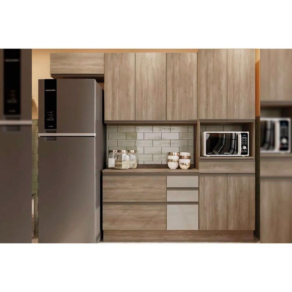 Cozinha Modulada Kappesberg Maxxi 5 Peças (2aéreos+1balcão+1torrequente+1complemento) C5p29 Nogal-kappesberg - 1