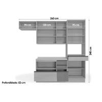 Cozinha Modulada Kappesberg Maxxi 5 Peças (2aéreos+1balcão+1torrequente+1complemento) C5p29 Nogal-kappesberg - 2