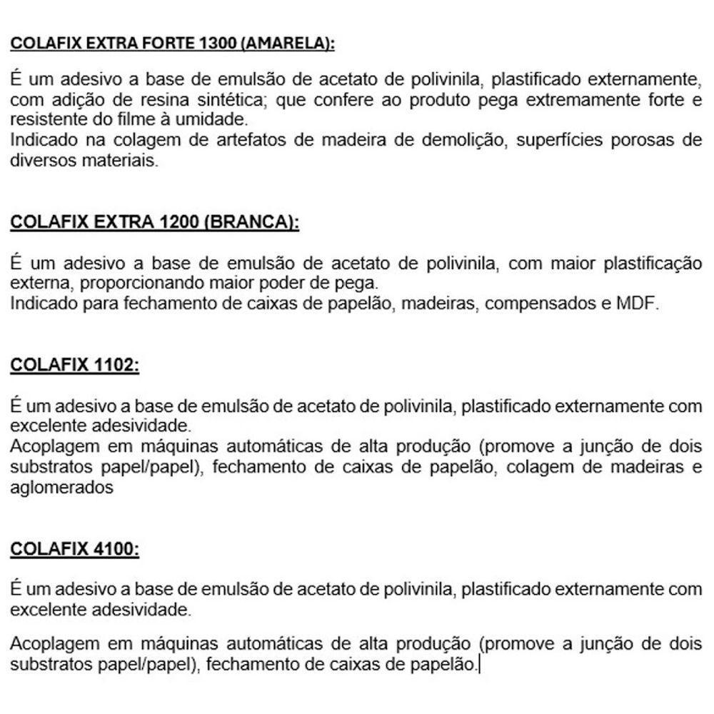 Cola De Pva Amarela Extra Forte Colafix 1300 Madeira 1kg - 3
