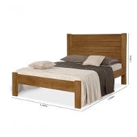 Cama Casal Lara Castanho Em Madeira Maciça Pinus - Atraente - 2