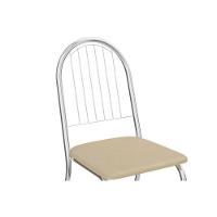 Conjunto: Mesa De Cozinha Elba C- Tampo De Vidro 150cm E 6 Cadeiras Noruega Cromada - Courano Marrom - Kappesberg - 6