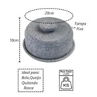 Boleira E Queijeira Gourmet Tampa De Pedra Sabão P 10x20cm - 3