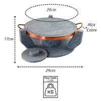 Churrasqueira Pedra Sabão Grelha Funda Sem Tampa P 26cm - 3