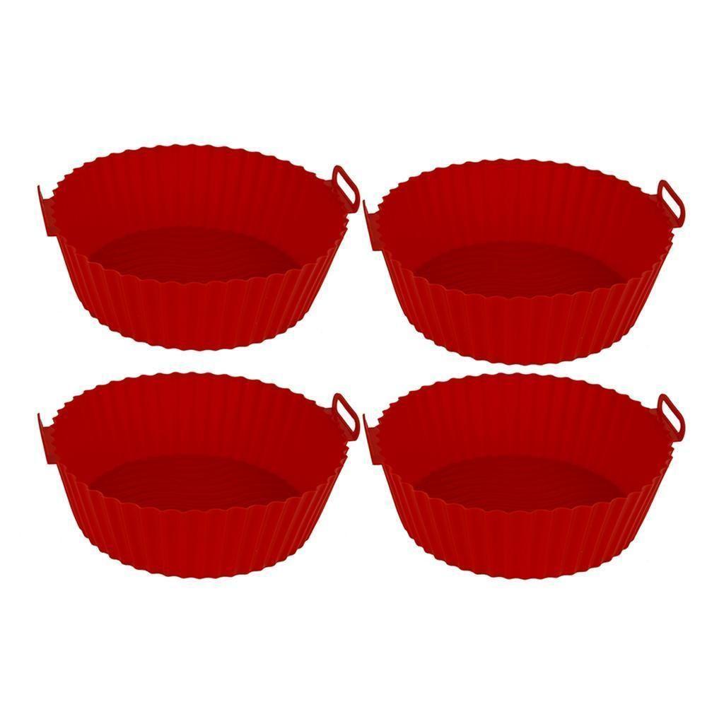 Kit 4 Formas Silicone Fritadeira Redonda Airfryer 20cm - 1