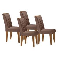 Kit 4 Cadeiras De Cozinha Londrina 4 Un Capuccino-suede Capuccino - Rufato - 1