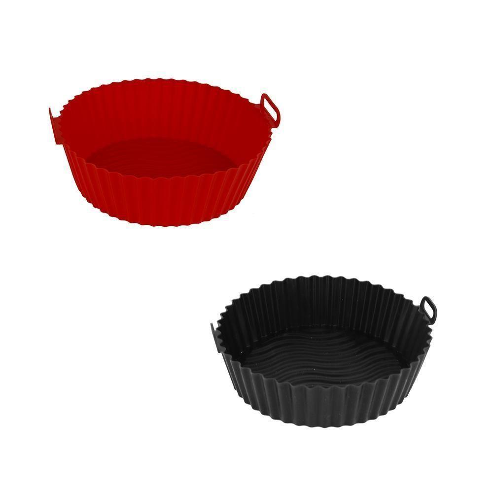 Kit 2 Formas Silicone Fritadeira Redonda Airfryer 16cm - 4