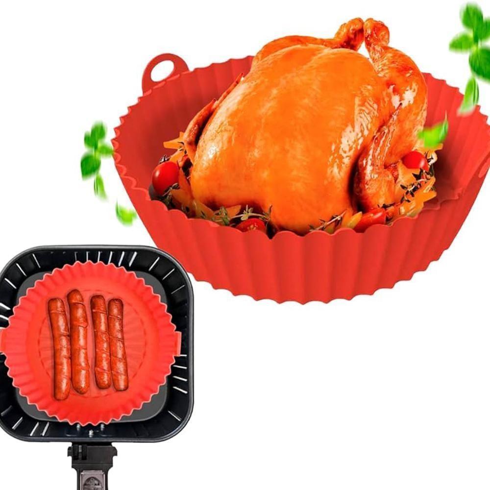 Kit 2 Formas Silicone Fritadeira Redonda Airfryer 16cm - 5