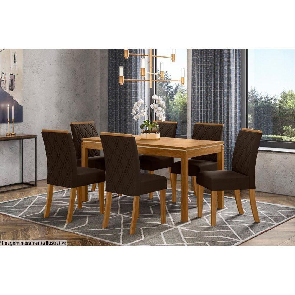 Kit 2 Cadeiras Sala Jantar Vita 2 Un Nature-suede Marrom - Henn - 6