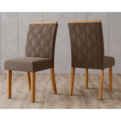 Kit 2 Cadeiras Sala Jantar Vita 2 Un Nature-suede Marrom - Henn