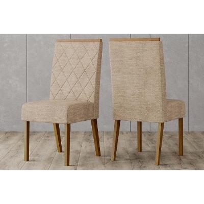 Kit 2 Cadeiras Sala Jantar Nina 2 Un Nature-linho Areia - Henn