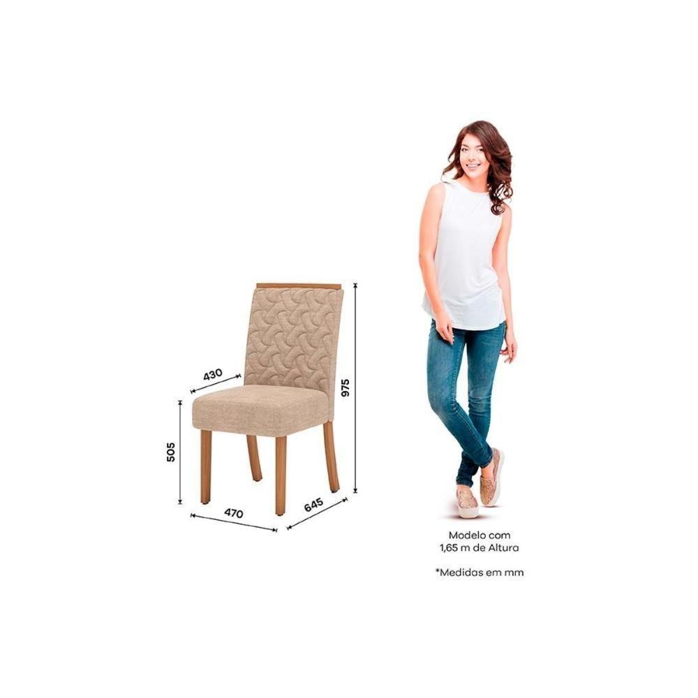 Kit 2 Cadeiras Sala Jantar Esther 2 Un Nature-linho Marrom - Henn - 3