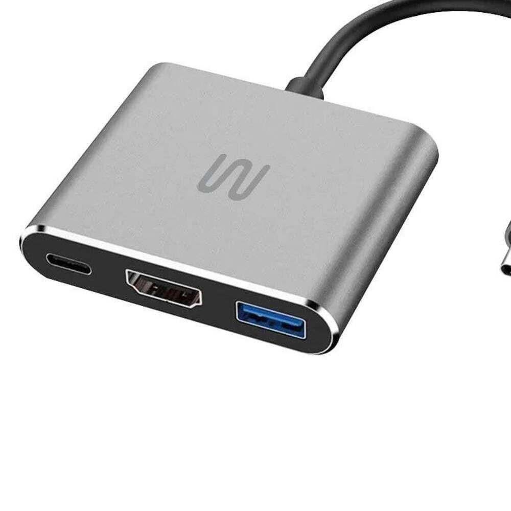 Hub Dock Usb Tipo-c 3 Em 1 Com Hdmi E Usb 3.0, Power Delivery 100w - Ac446 - 2