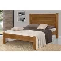 Cama De Casal Madeira Maciça Lara Castanho - 1
