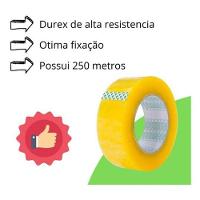 Fita Adesiva Durex De 250 Metros Transparente Para Embalagem - 3
