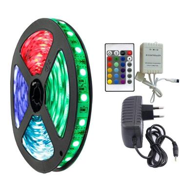 Fita Led Rgb 5050 Rolo 5m Ip65 12v Com Fonte Bivolt