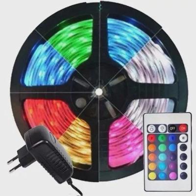 Fita De Led 5050 Rgb Colorida Com Controle Ip65 Externa