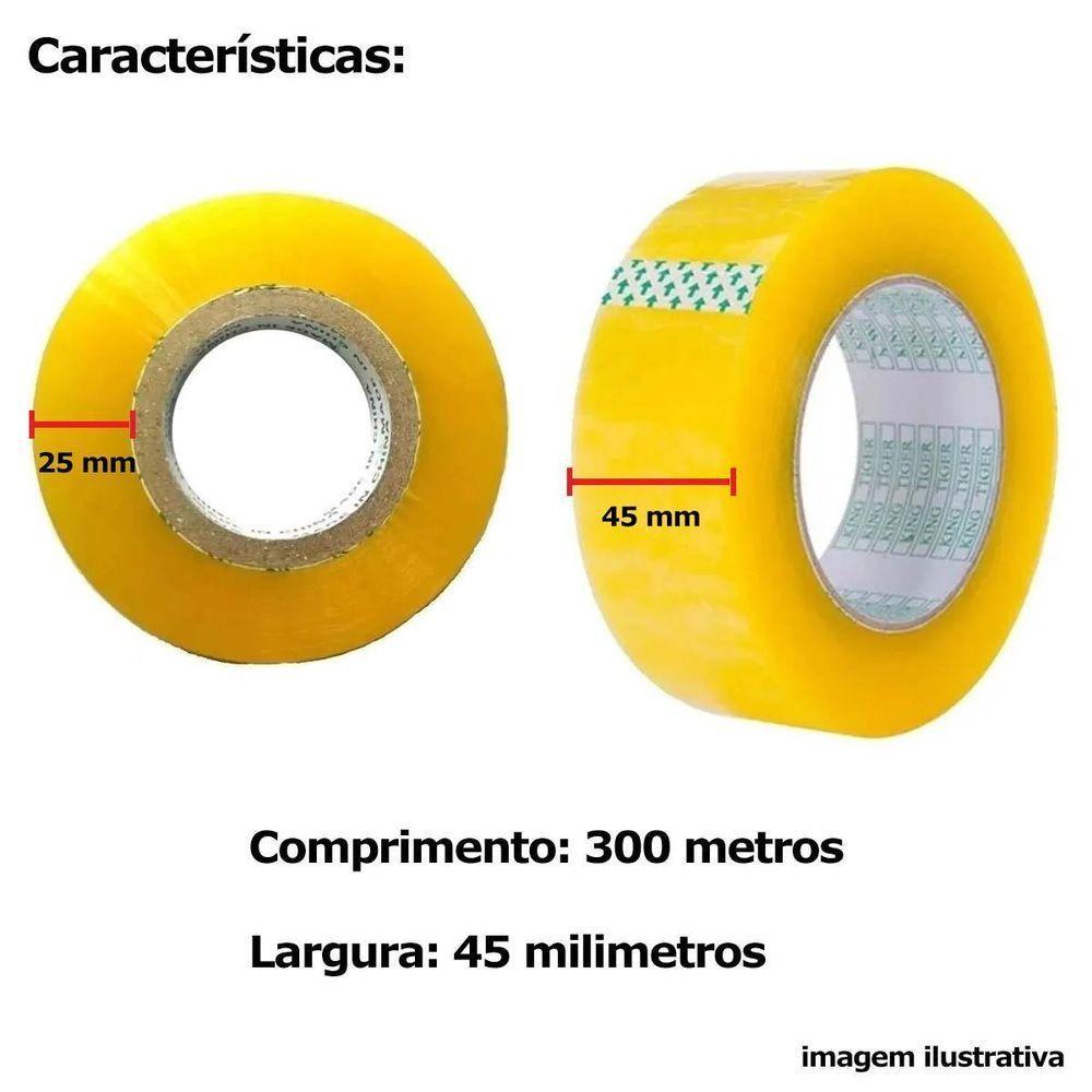 Fita Adesiva Larga Durex Transparente 300m Embalagem Caixas - 2