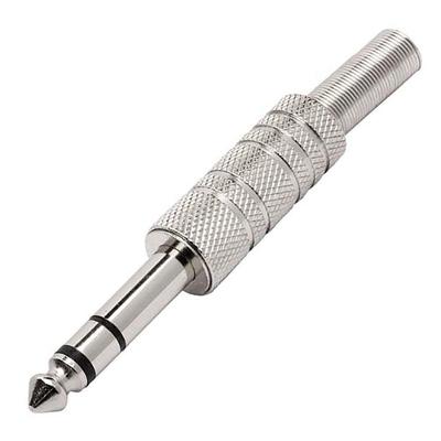 Plug P10 Estereo Metal Com Mola Niquelado