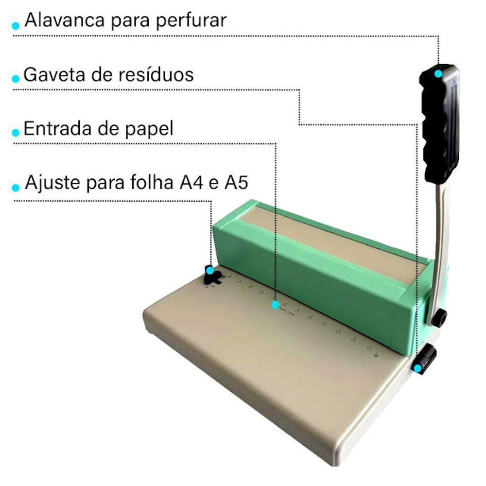 Perfuradora Encadernadora Disco Furo Cogumelo 12 Furos 20fls - 2