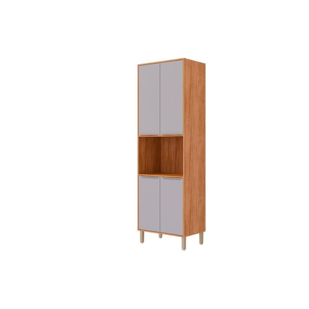 Paneleiro De Cozinha Modulado Esplêndida Torre Quente C- 4 Portas E 1 Nicho P- Forno 70cm Cinamomo-platina - Mgm - 1