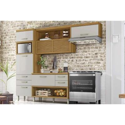 Módulo Cozinha Nesher Princesa 3 Peças (1aéreo+1balcão+1paneleiro) C6p60 Freijo-off White-nesher