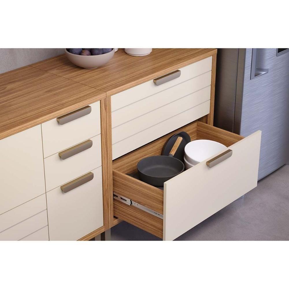 Módulo Cozinha Mgm Eloise Balcão C- Tampo C- 1 Gaveta E 1 Porta Basculante Riscada 80 Cm Cinamomo-titanium-mgm - 6