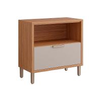 Módulo Cozinha Mgm Eloise Balcão C- Tampo C- 1 Gaveta E 1 Porta Basculante Riscada 80 Cm Cinamomo-titanium-mgm