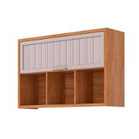 Módulo Cozinha Mgm Eloise Armário C- 1 Porta Basculante Riscada E 3 Nichos 120 Cm Cinamomo-off White-mgm - 1