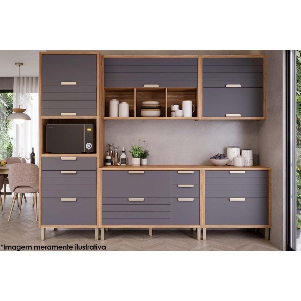 Módulo Cozinha Mgm Eloise Armário C- 2 Portas Basculante Riscadas 80 Cm Cinamomo-off White-mgm - 4