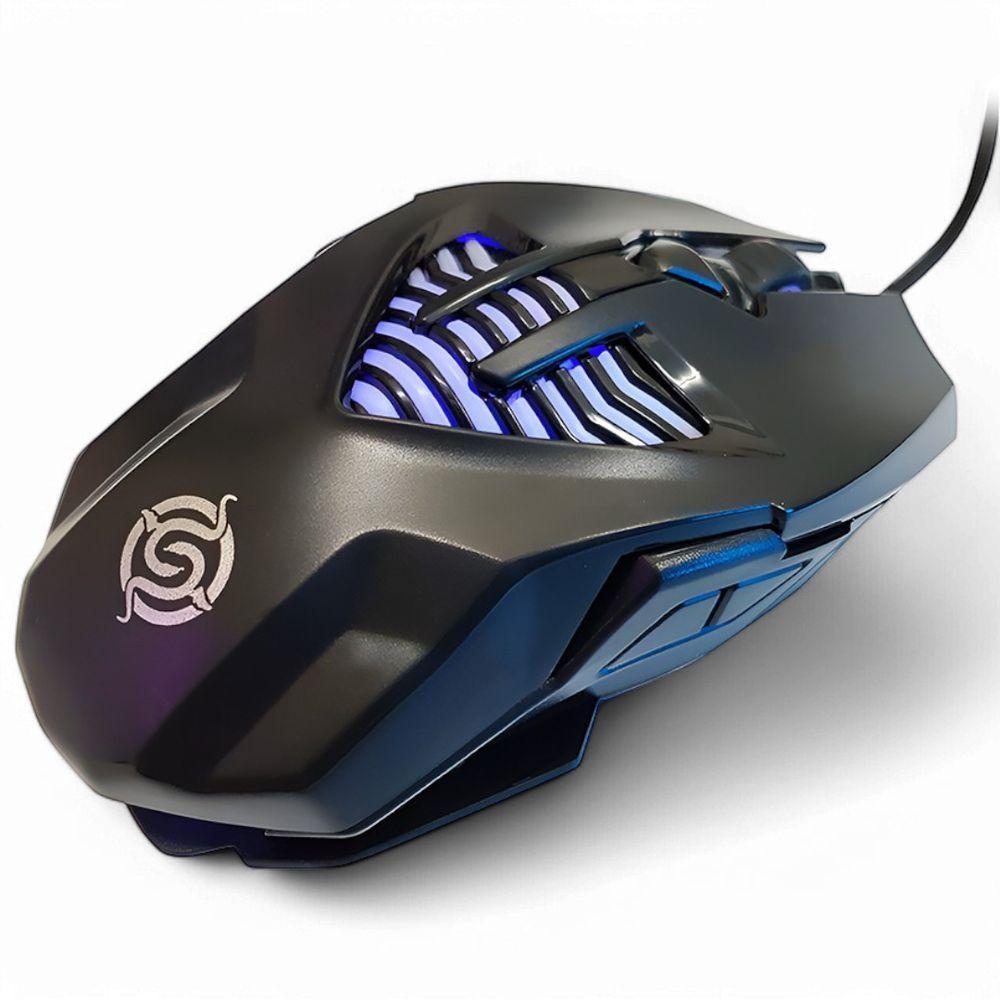 Mouse Gamer K-snake Q1 óptico Rgb Usb Com Fio Dpi Ajustável 3200 Para Jogos Pc - Preto - 3