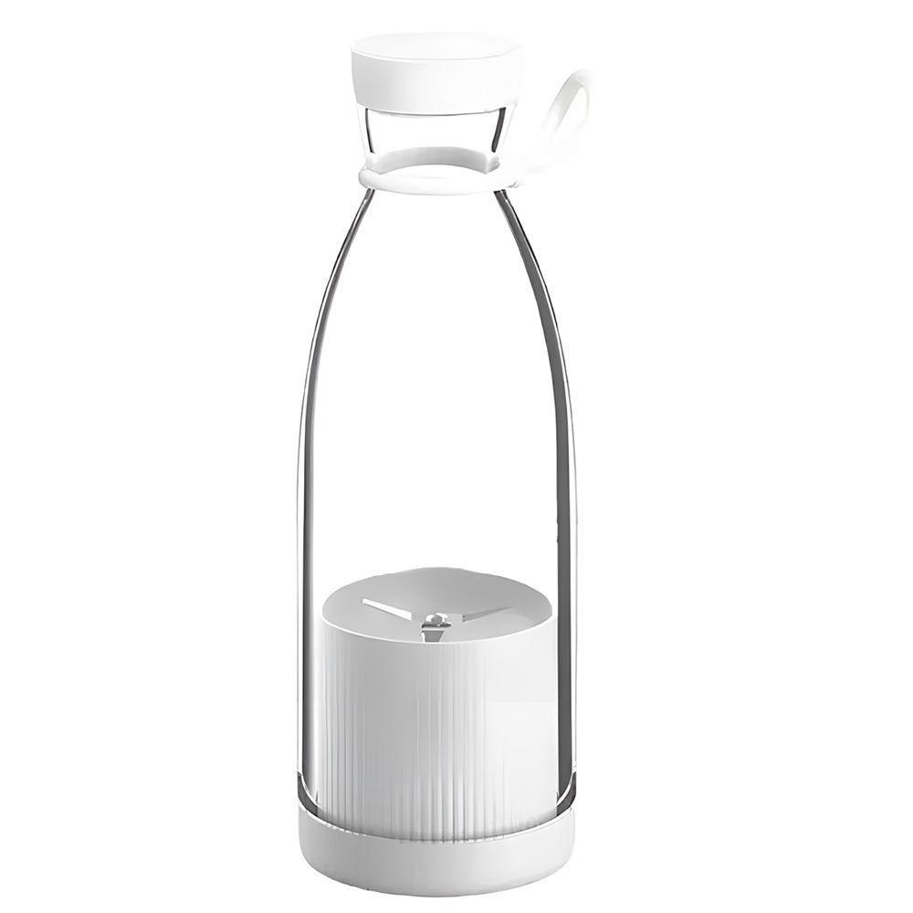 Mini Liquidificador Usb Portátil Recarregável Fresh Juice 380ml Com 6 Lâminas Aço Inox - Branco - 3