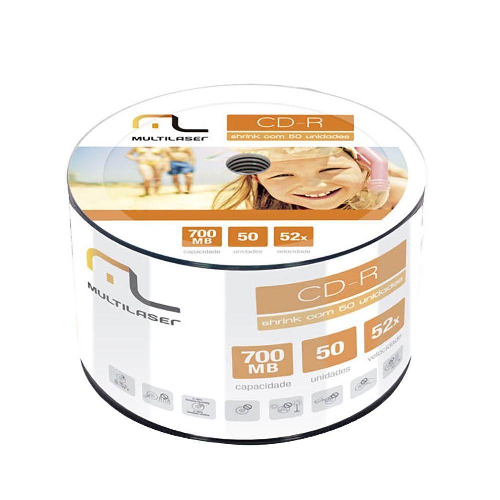 Midia Cd-r Multilaser Cd051 700 Mb 52x Shirink Com 50 Unidades - 1