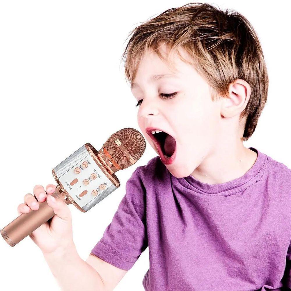 Microfone Bluetooth Karaoke Youtuber Gravador Com Som Ws-858 - 9