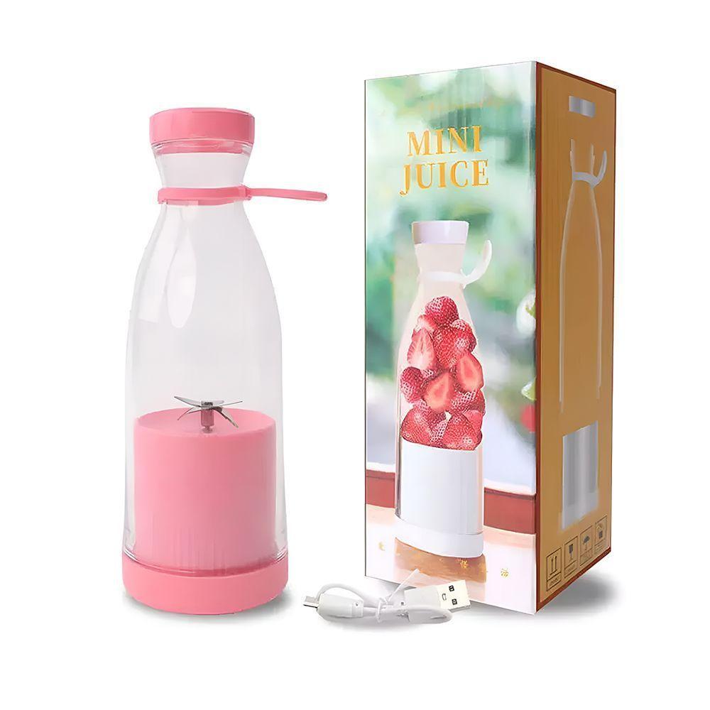 Liquidificador Usb Portátil 380ml Rosa Para Sucos Vitaminas E Bebidas Refrescantes - 4