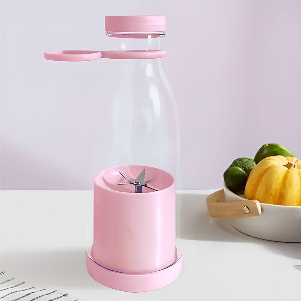 Liquidificador Usb Portátil 380ml Rosa Para Sucos Vitaminas E Bebidas Refrescantes - 5