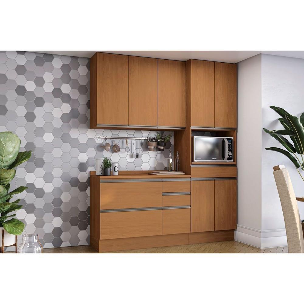 Kit Cozinha Modulada 4 Peças Maxxi (1aéreo+1balcão+1paneleiro+1complemento) C4p163 Canela - Kappesberg - 1